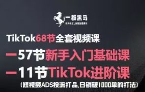 一群黑马跨境-79节TikTok视频课
