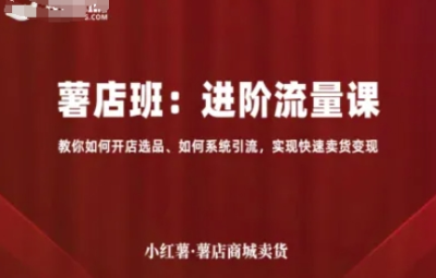 小红薯薯店商城卖货-进阶流量课
