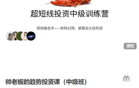 帅老板的趋势投资课（中级班短线擒龙术）超短线投资中级训练营