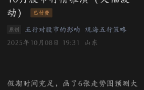 10月股市行情推演（大幅波动）-观海10.8付费文