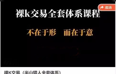 裸K交易(半山猎人全套体系)视频课 裸K不在于形而在于意