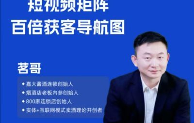 茗哥-烟酒茶实体店短视频获客导航图+8节录播课