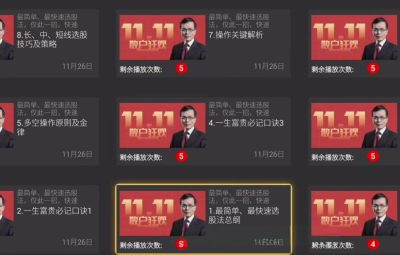 林新象双11线上课，最简单最快速选股法