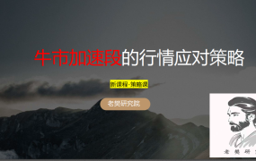 【老樊研究院】老樊20250824牛市加速段的应对策略 视频+PDF课件
