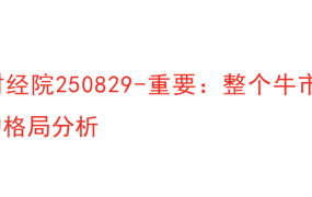 【鉴茶财经院250829】-重要：整个牛市中长短期的格局分析 1文章